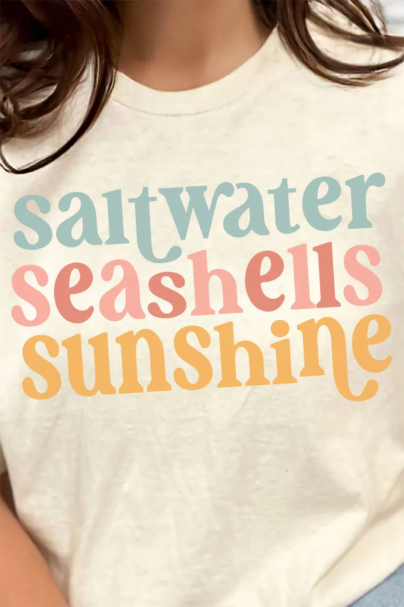 Saltwater Seashells Sunshine Combed Cotton T-Shirt