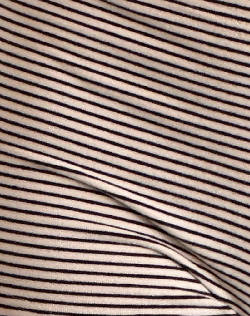 Sera Micro Shorts in Stripe Jersey Neutral Brown
