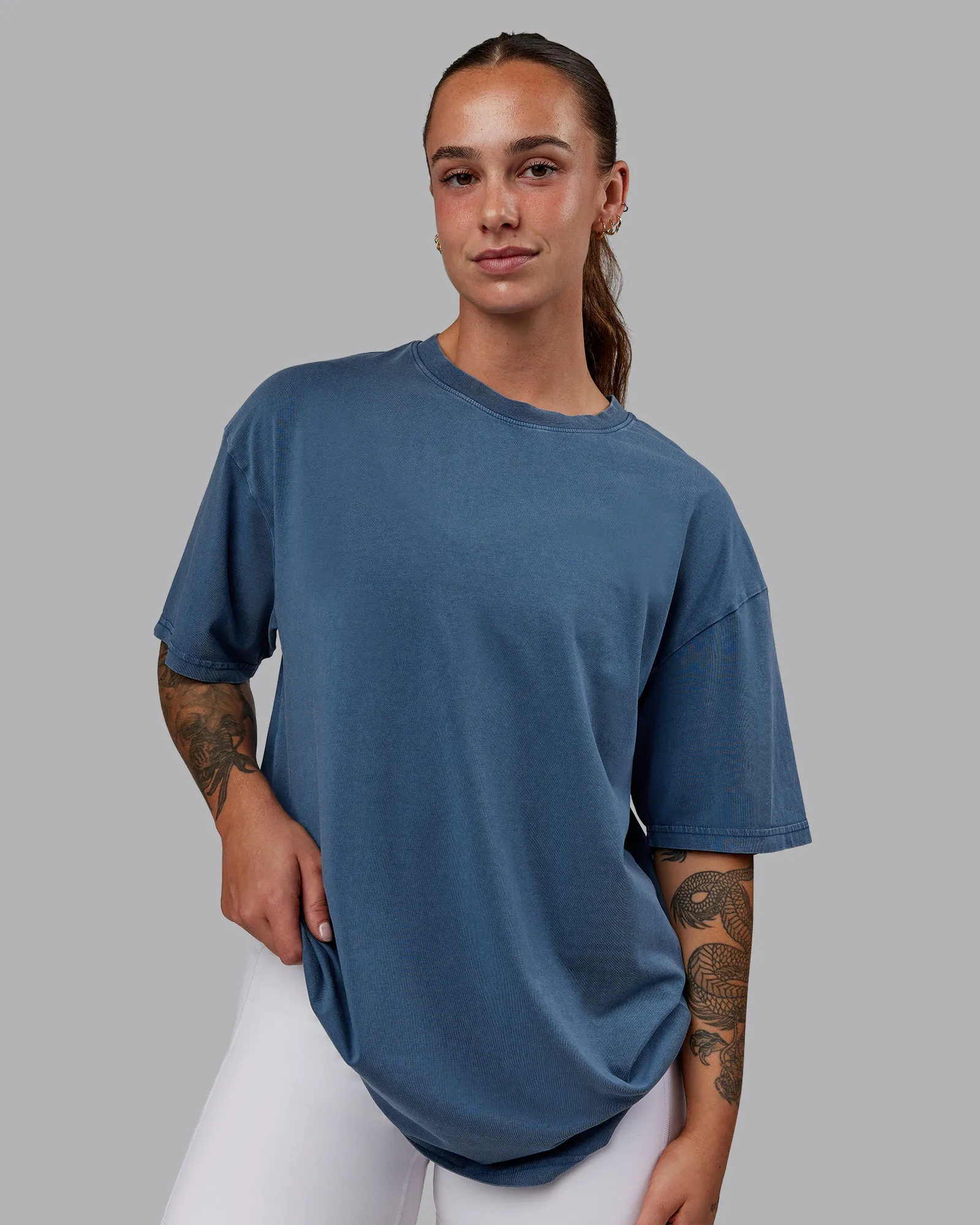 Set The Standard Washed FLXCotton Oversized Tee - Indigo