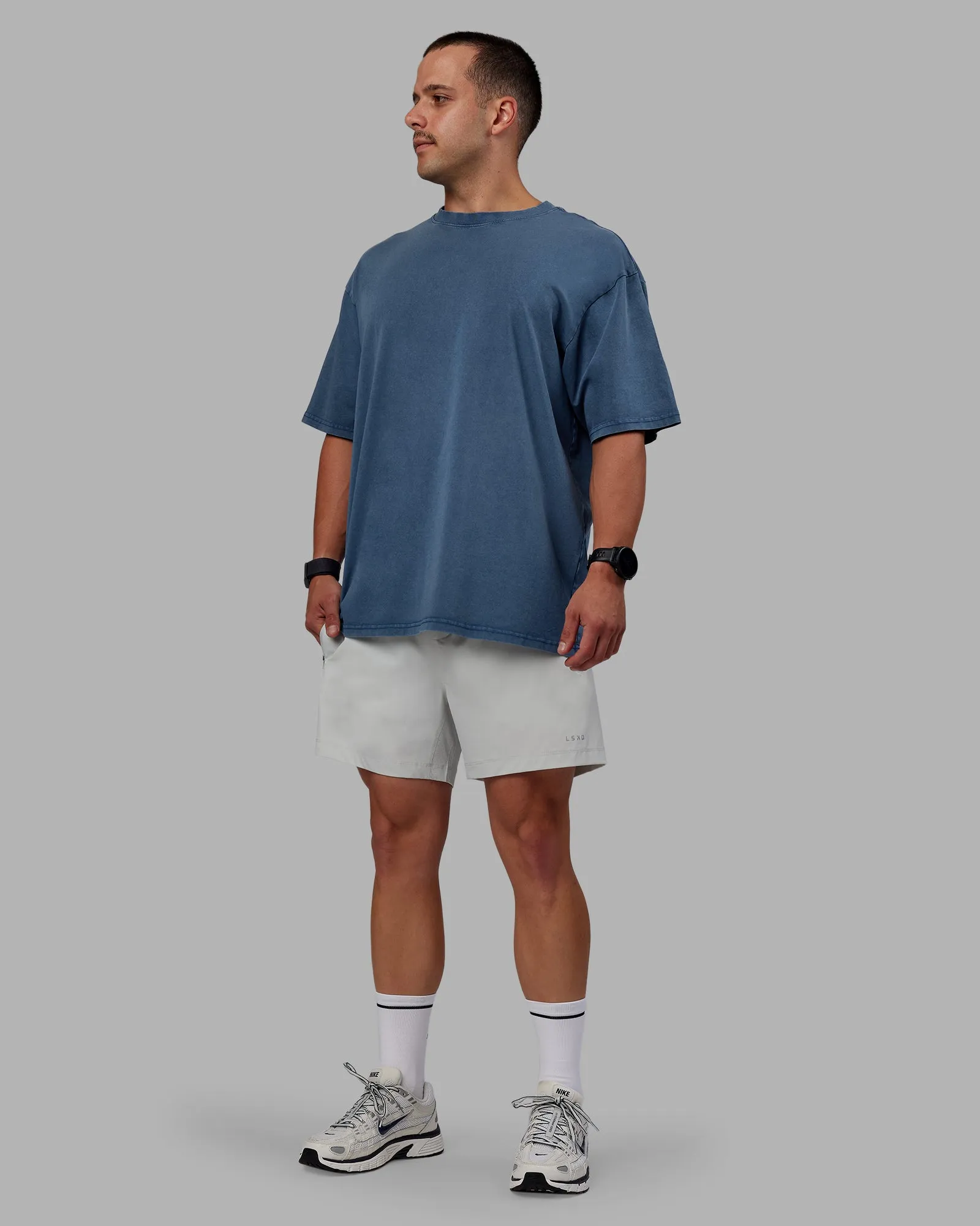 Set The Standard Washed FLXCotton Oversized Tee - Indigo