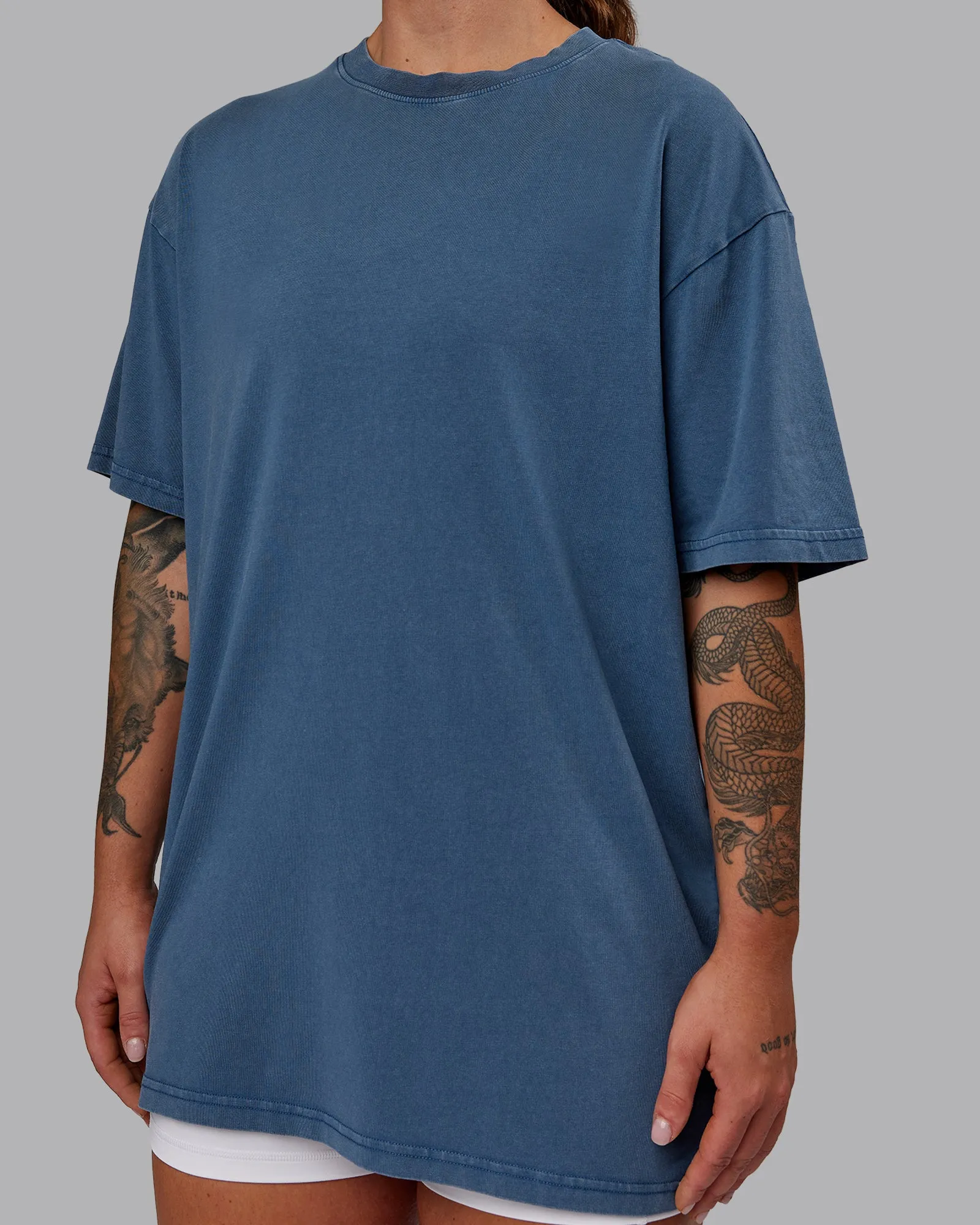Set The Standard Washed FLXCotton Oversized Tee - Indigo