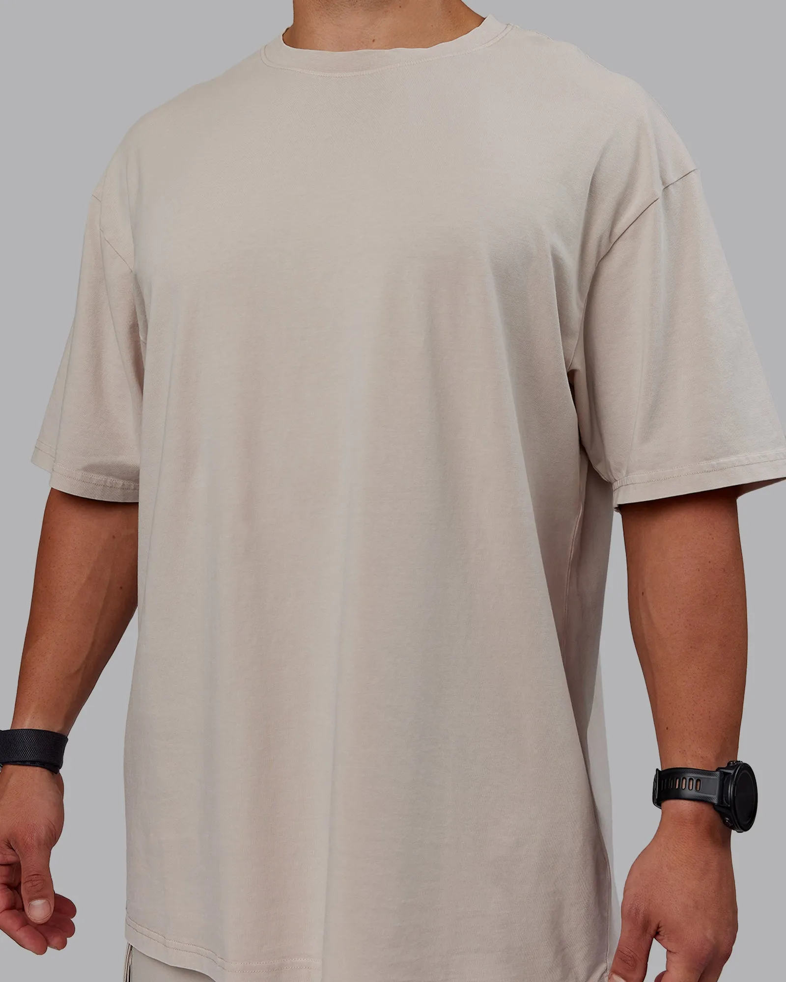 Set The Standard Washed FLXCotton Oversized Tee - Shale Beige