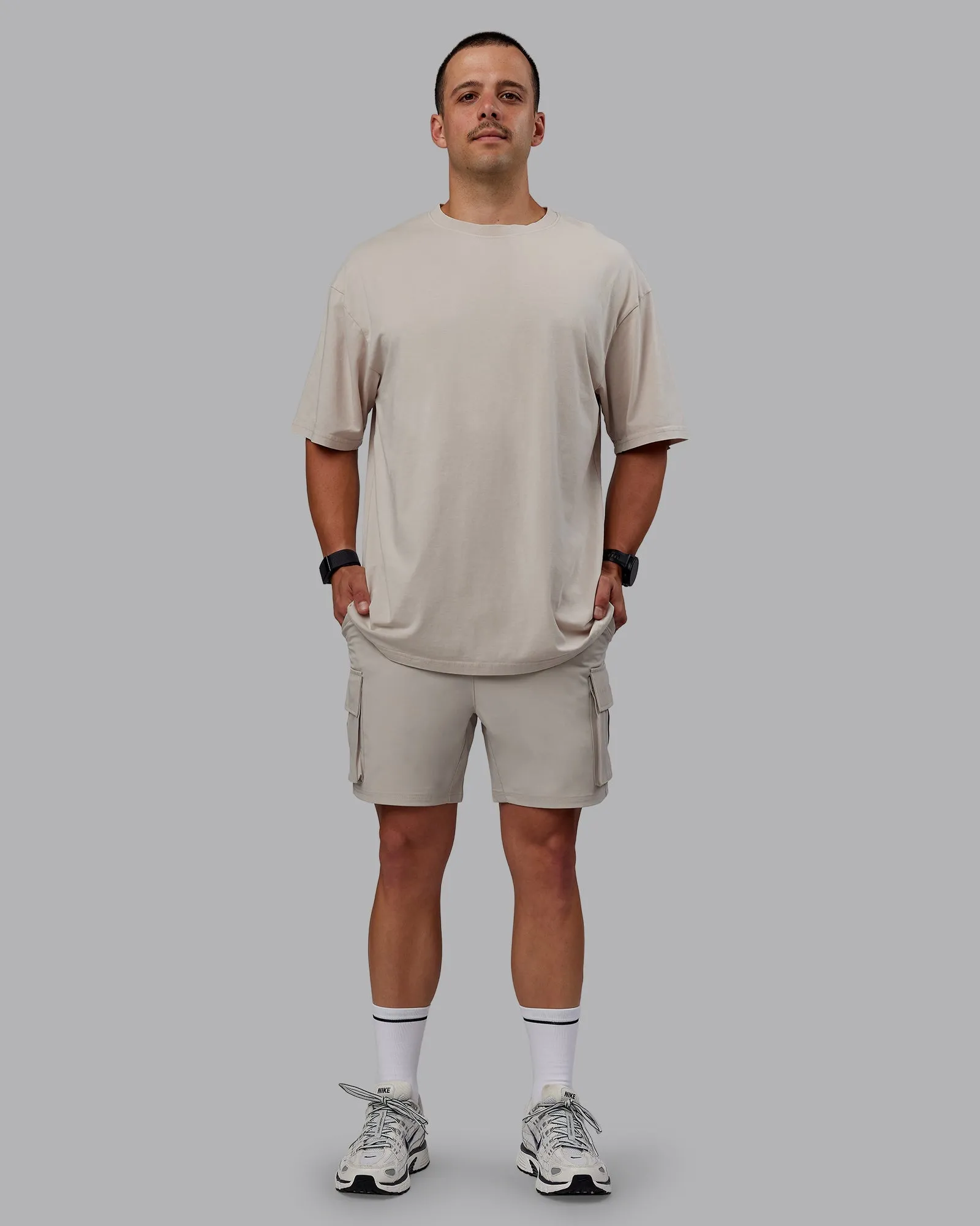 Set The Standard Washed FLXCotton Oversized Tee - Shale Beige