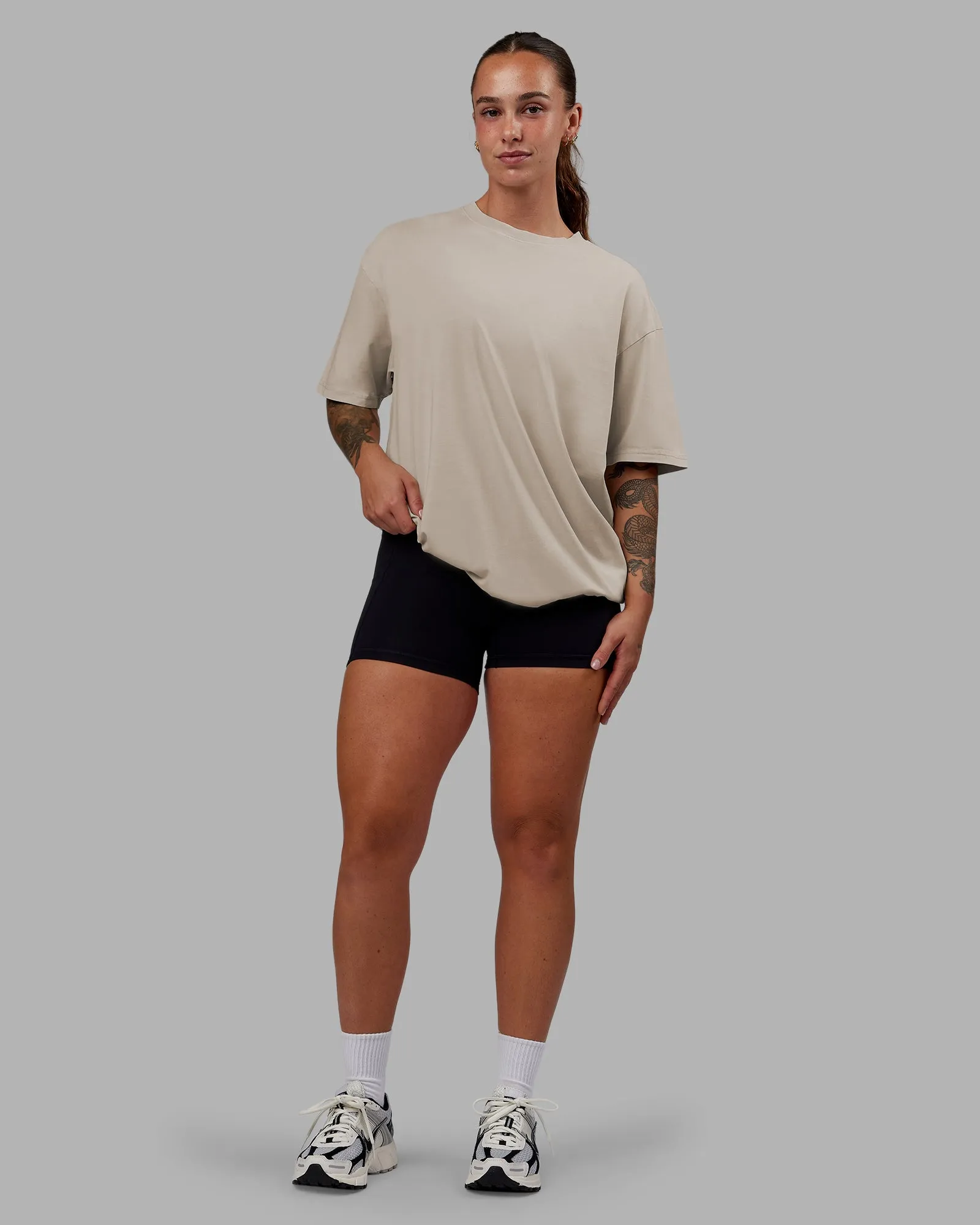 Set The Standard Washed FLXCotton Oversized Tee - Shale Beige