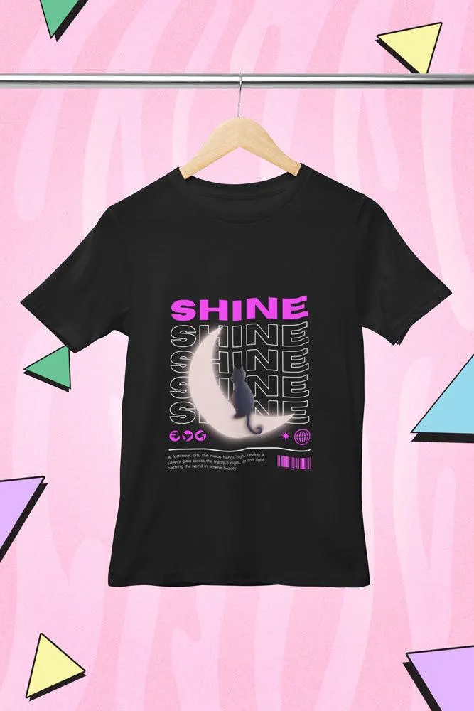 Shine - Unisex Oversized Cotton Graphic Printed T-Shirt