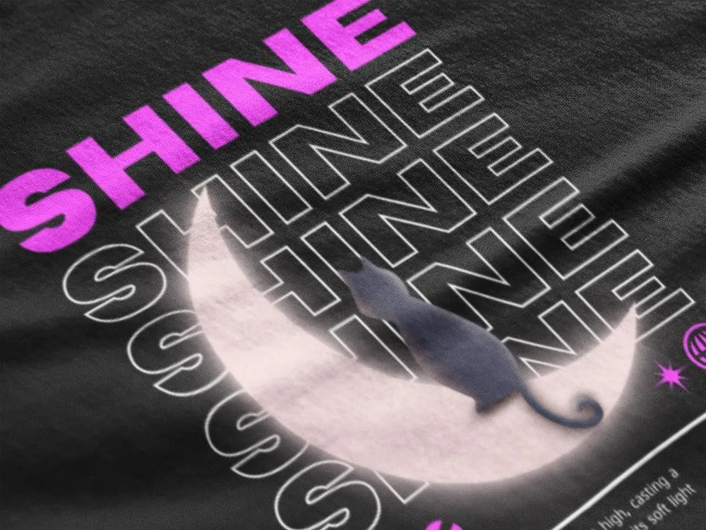 Shine - Unisex Oversized Cotton Graphic Printed T-Shirt