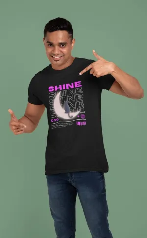 Shine - Unisex Oversized Cotton Graphic Printed T-Shirt