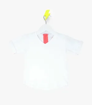 SHORT SLEEVE V-TEE IN CORAL