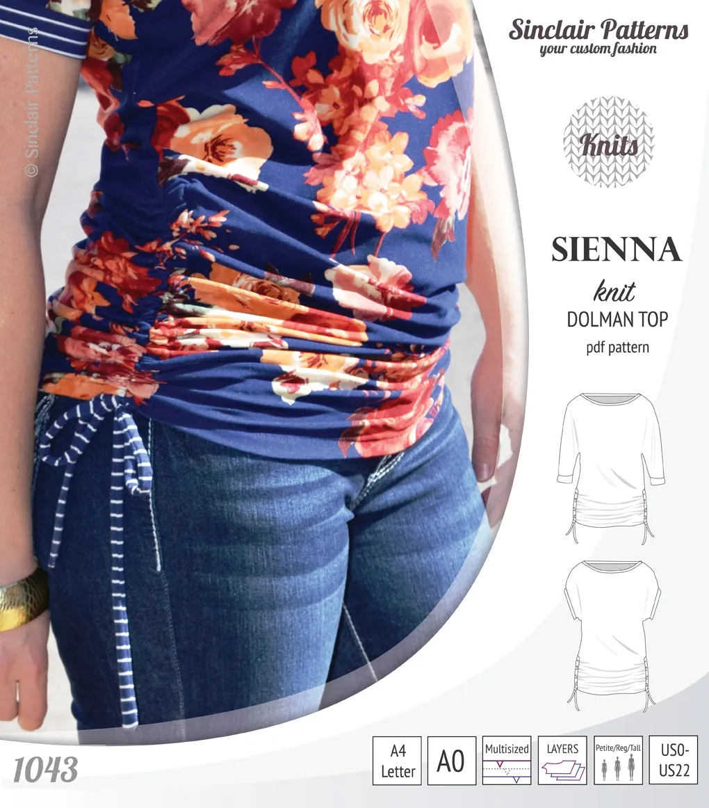 Sienna drawstring knit dolman top (PDF)