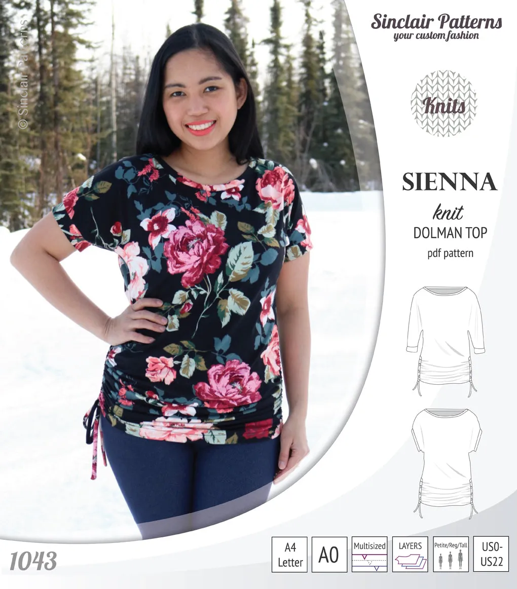Sienna drawstring knit dolman top (PDF)