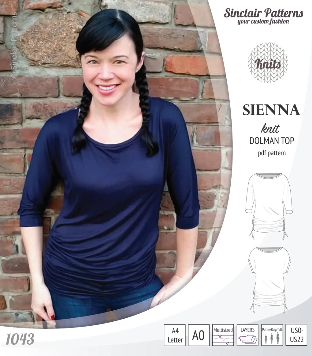 Sienna drawstring knit dolman top (PDF)