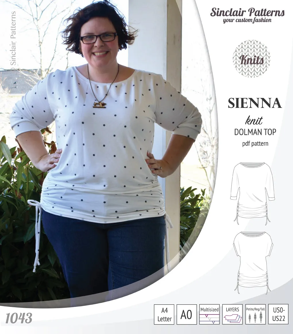 Sienna drawstring knit dolman top (PDF)