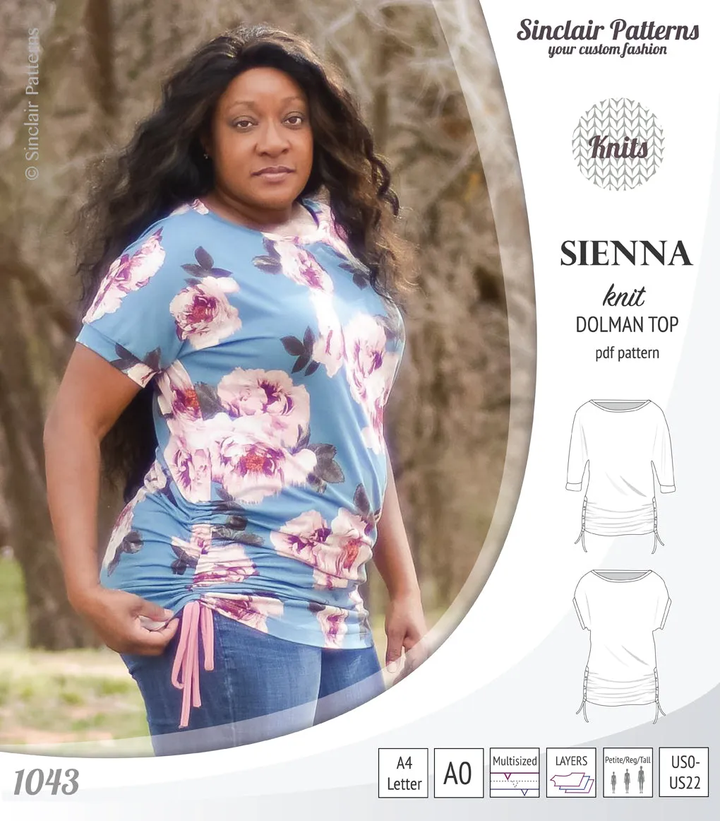 Sienna drawstring knit dolman top (PDF)