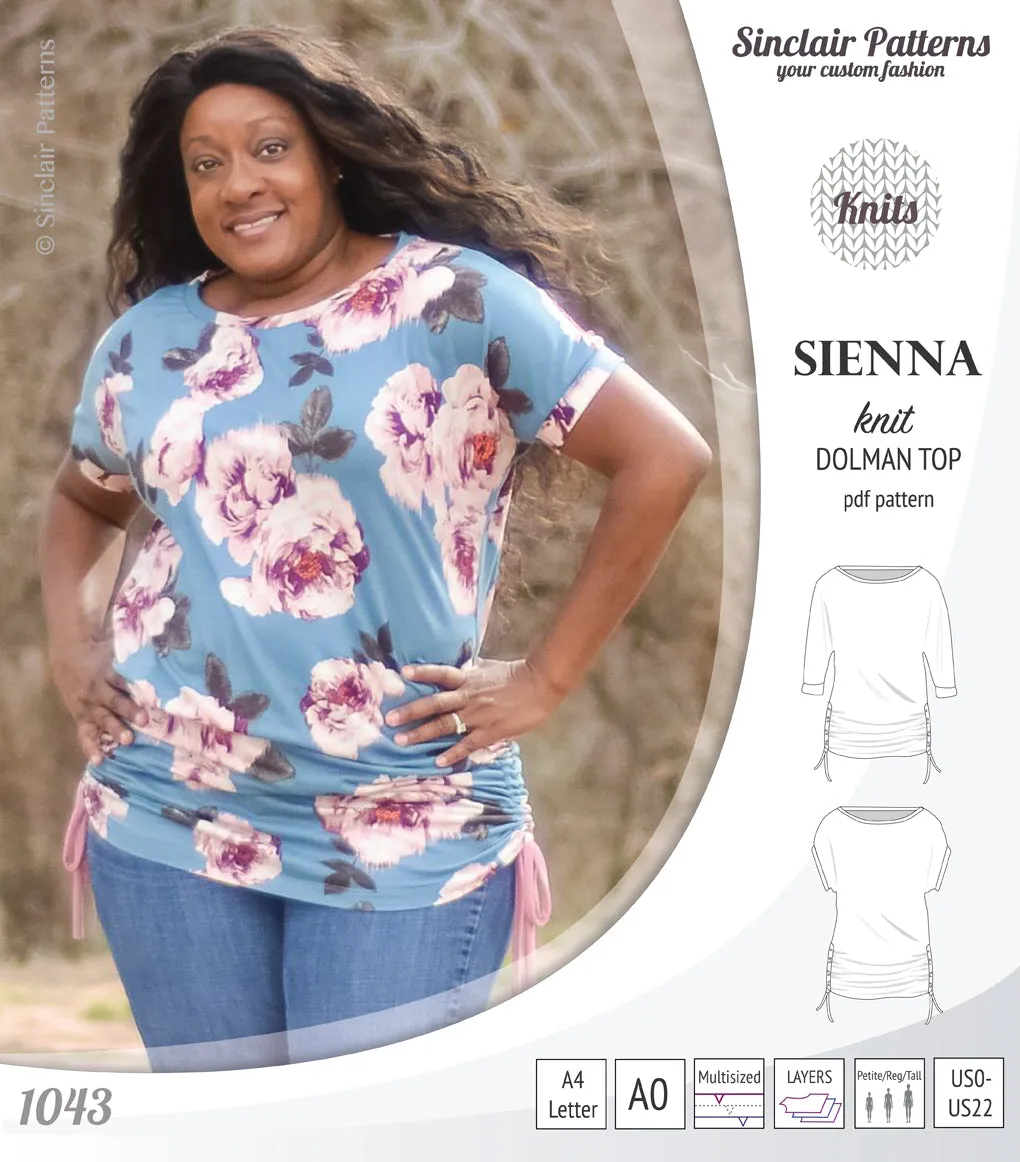 Sienna drawstring knit dolman top (PDF)