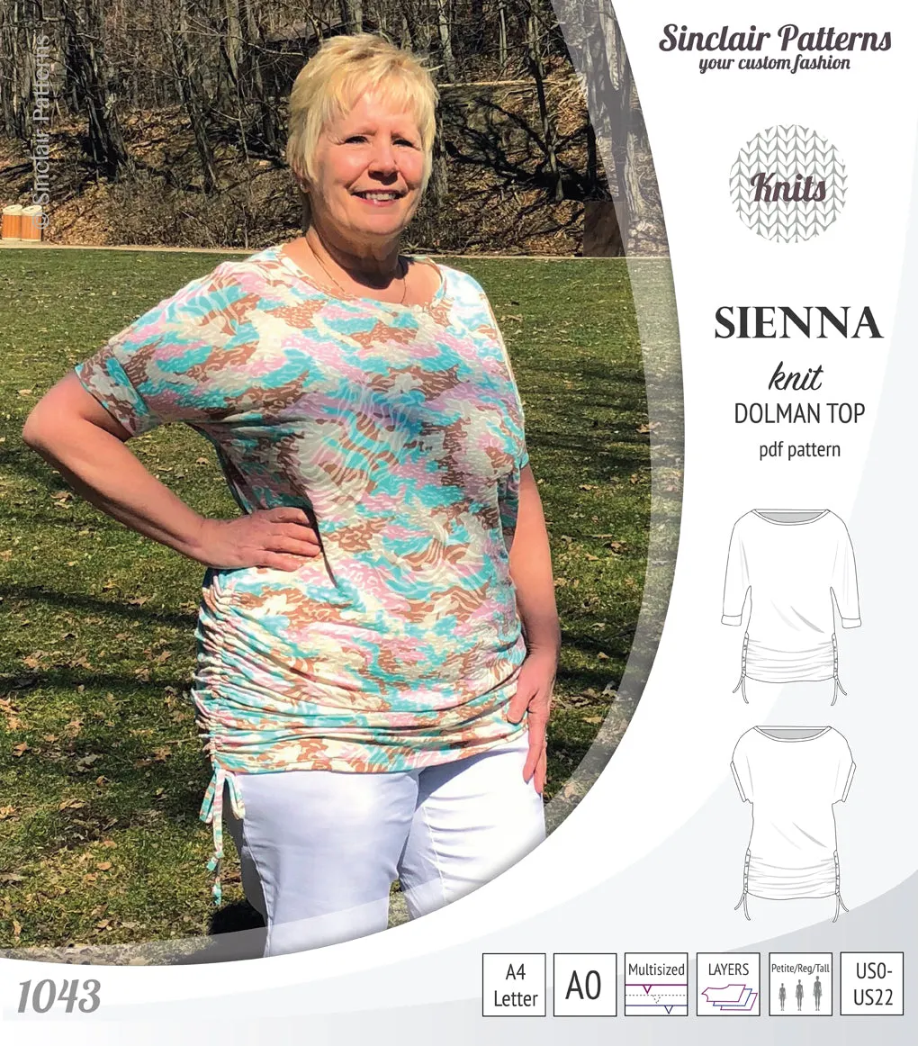 Sienna drawstring knit dolman top (PDF)