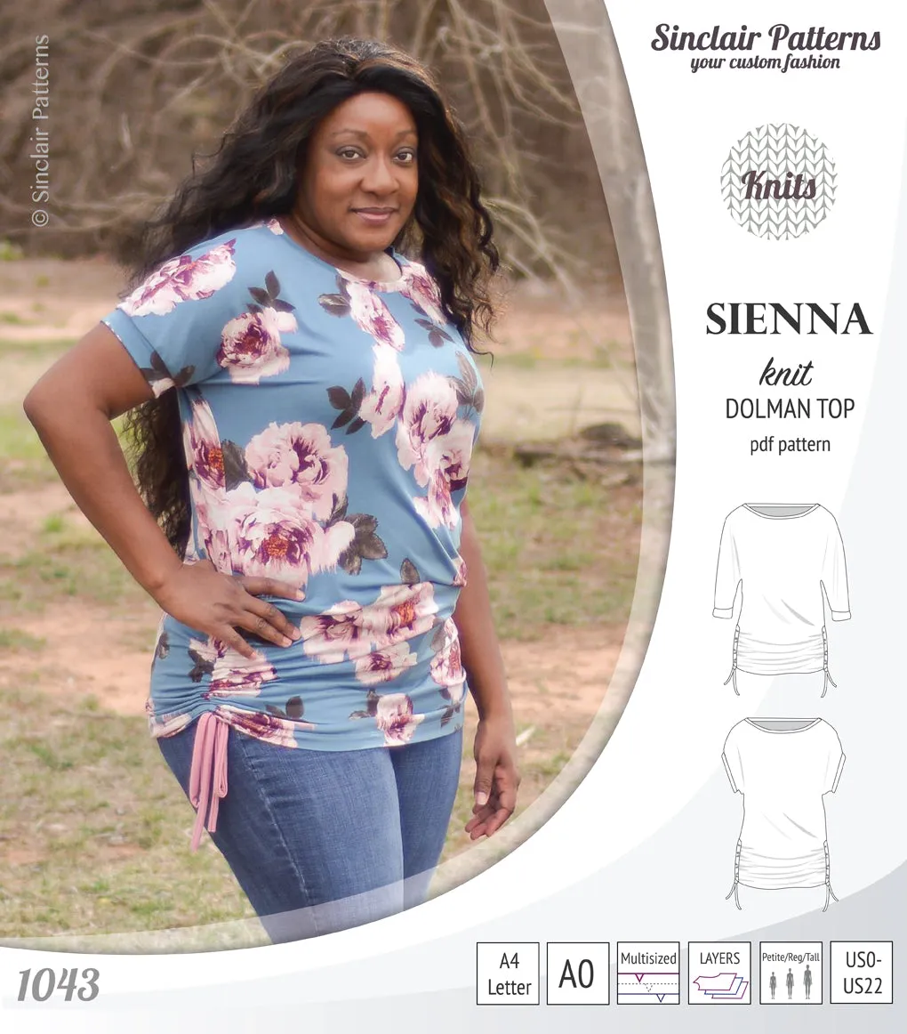 Sienna drawstring knit dolman top (PDF)