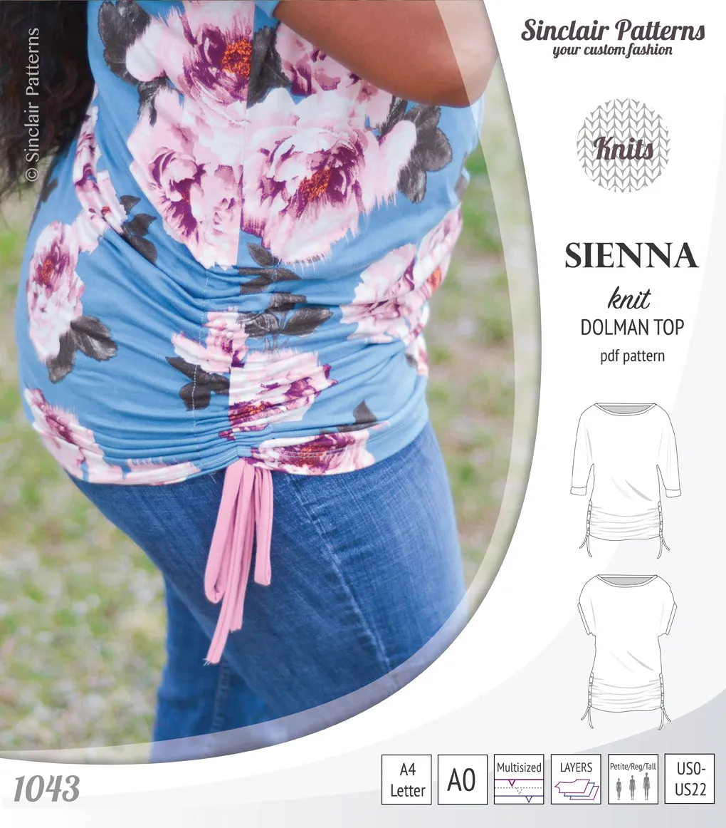 Sienna drawstring knit dolman top (PDF)