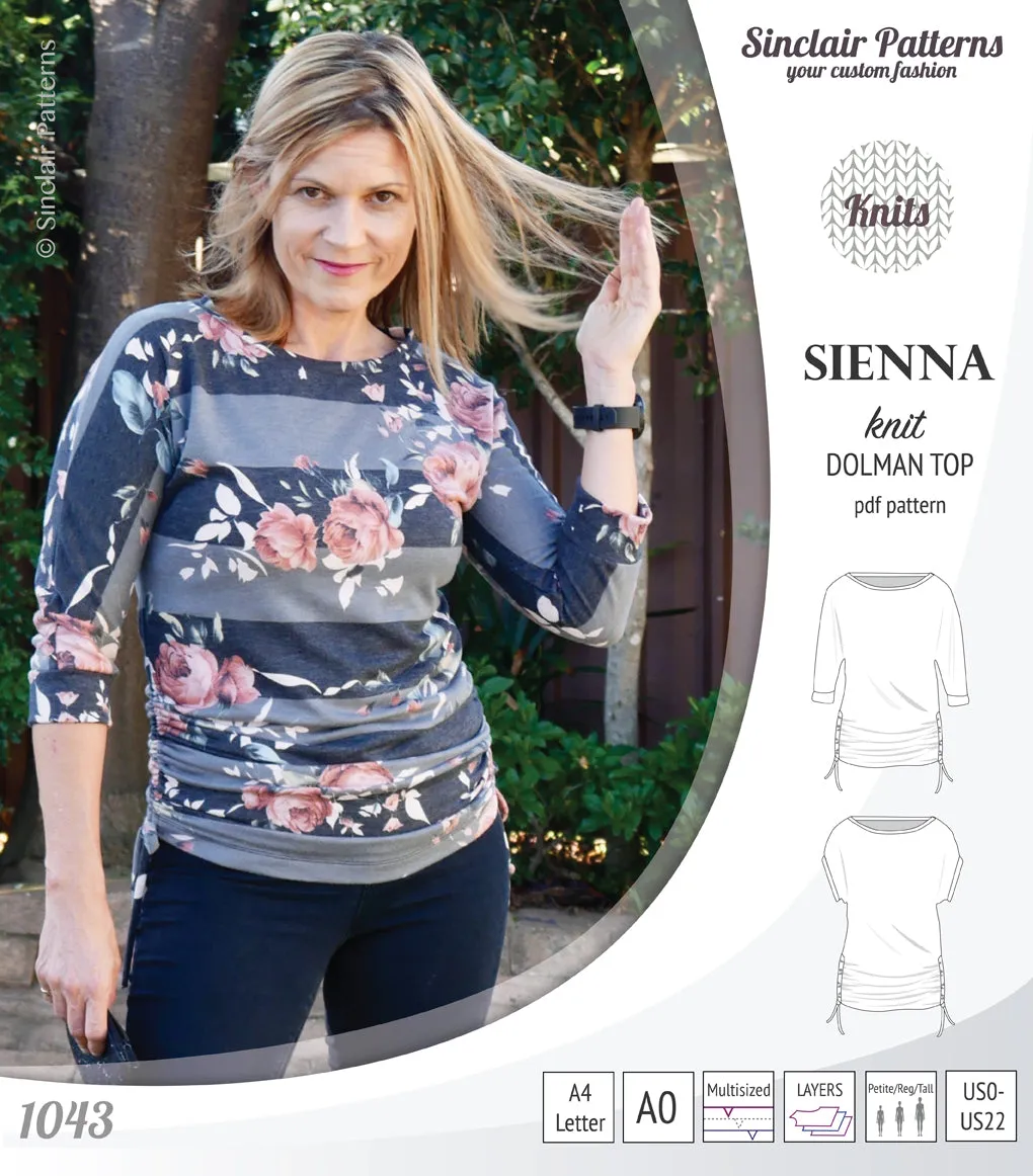 Sienna drawstring knit dolman top (PDF)