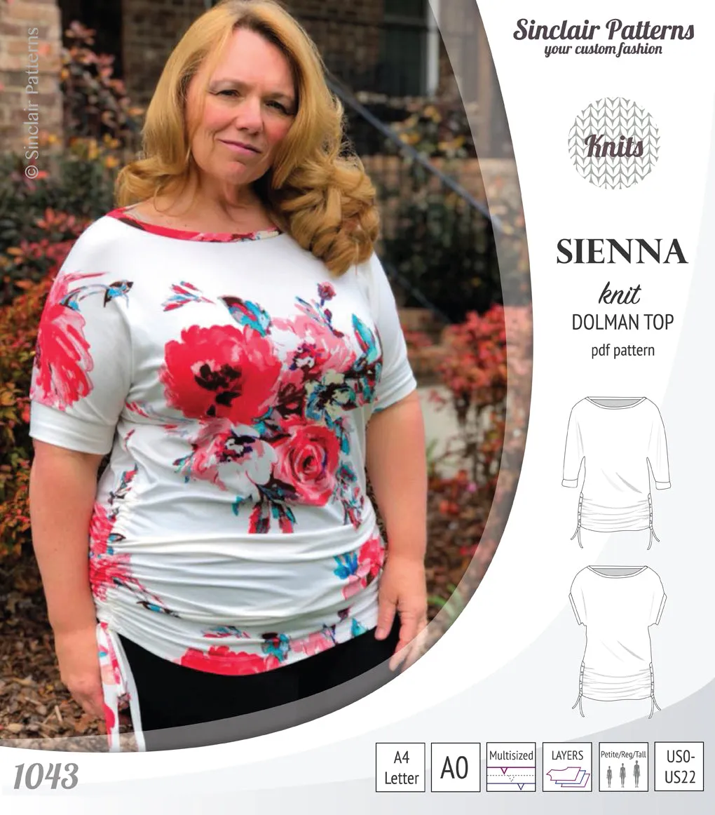 Sienna drawstring knit dolman top (PDF)