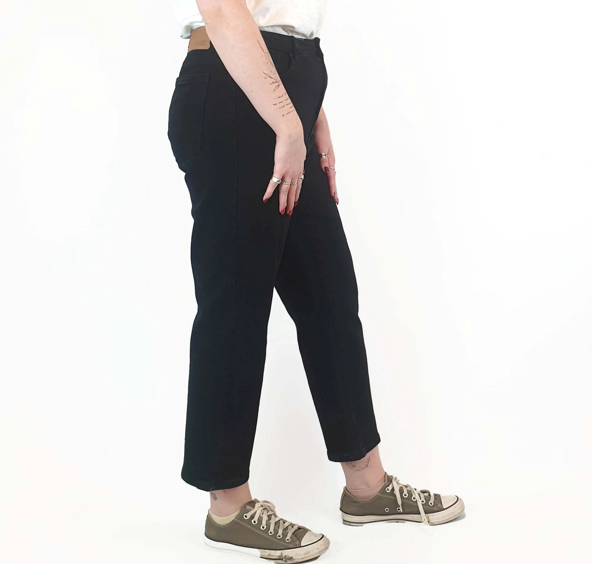 Silent Theory black straight leg jeans size 16 (tiny fit, best fits 12-14)