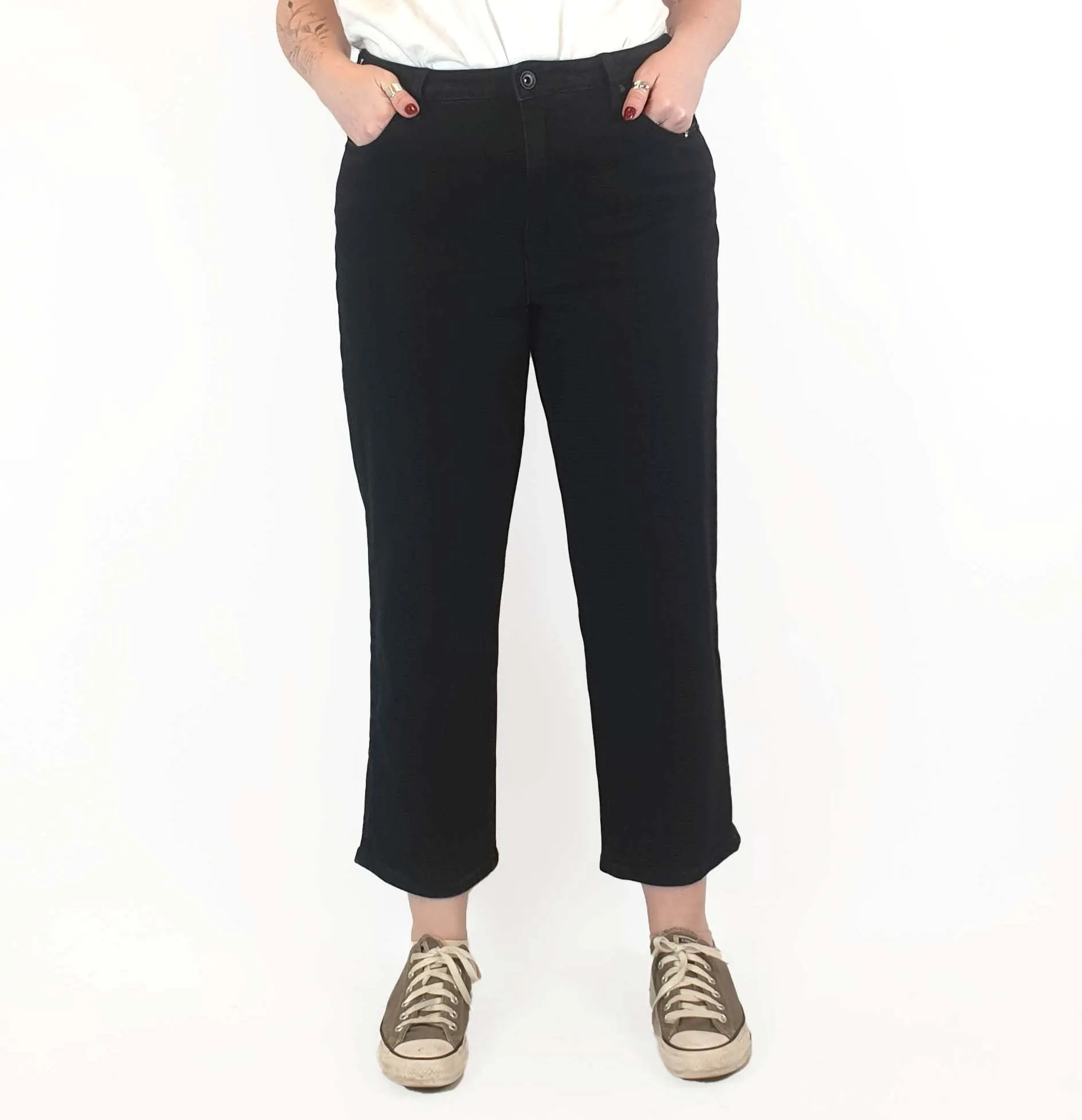 Silent Theory black straight leg jeans size 16 (tiny fit, best fits 12-14)