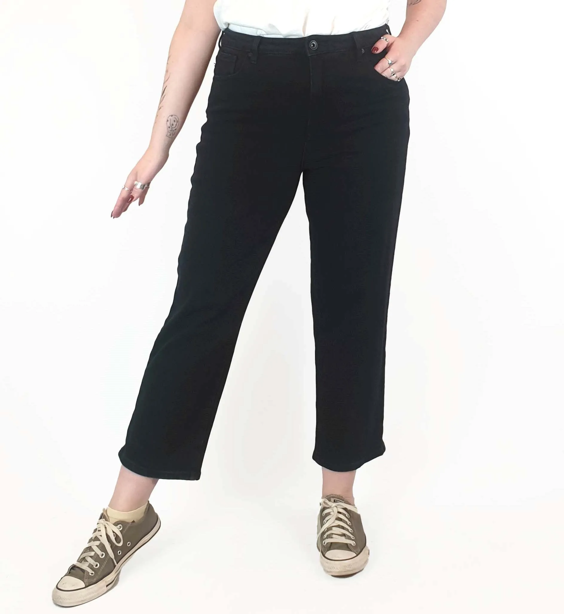 Silent Theory black straight leg jeans size 16 (tiny fit, best fits 12-14)