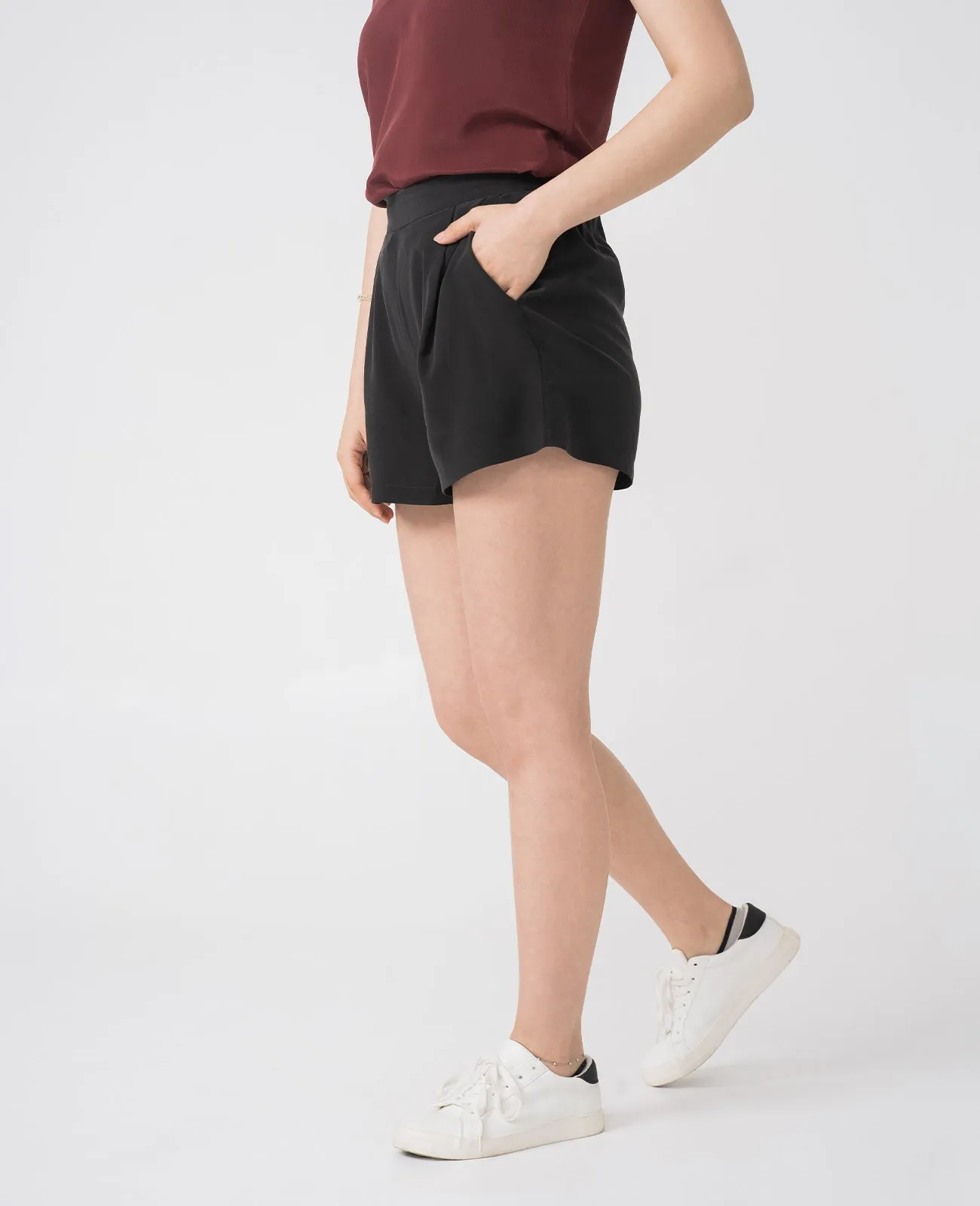 Silk Flat Front Short