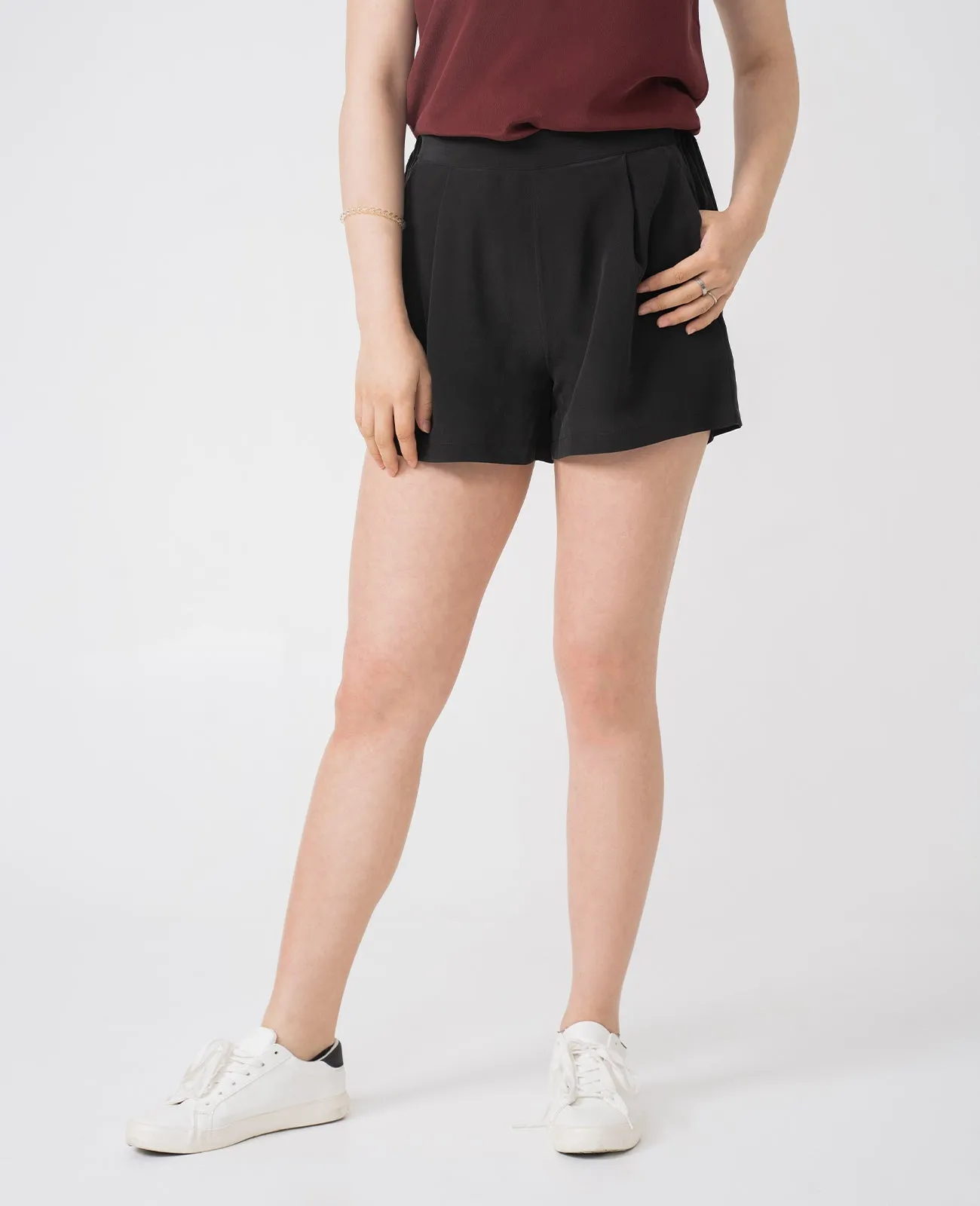 Silk Flat Front Short