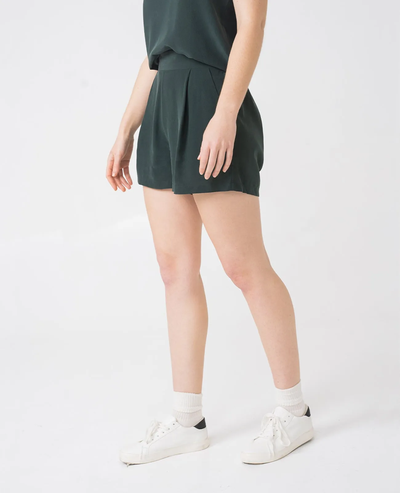 Silk Flat Front Short
