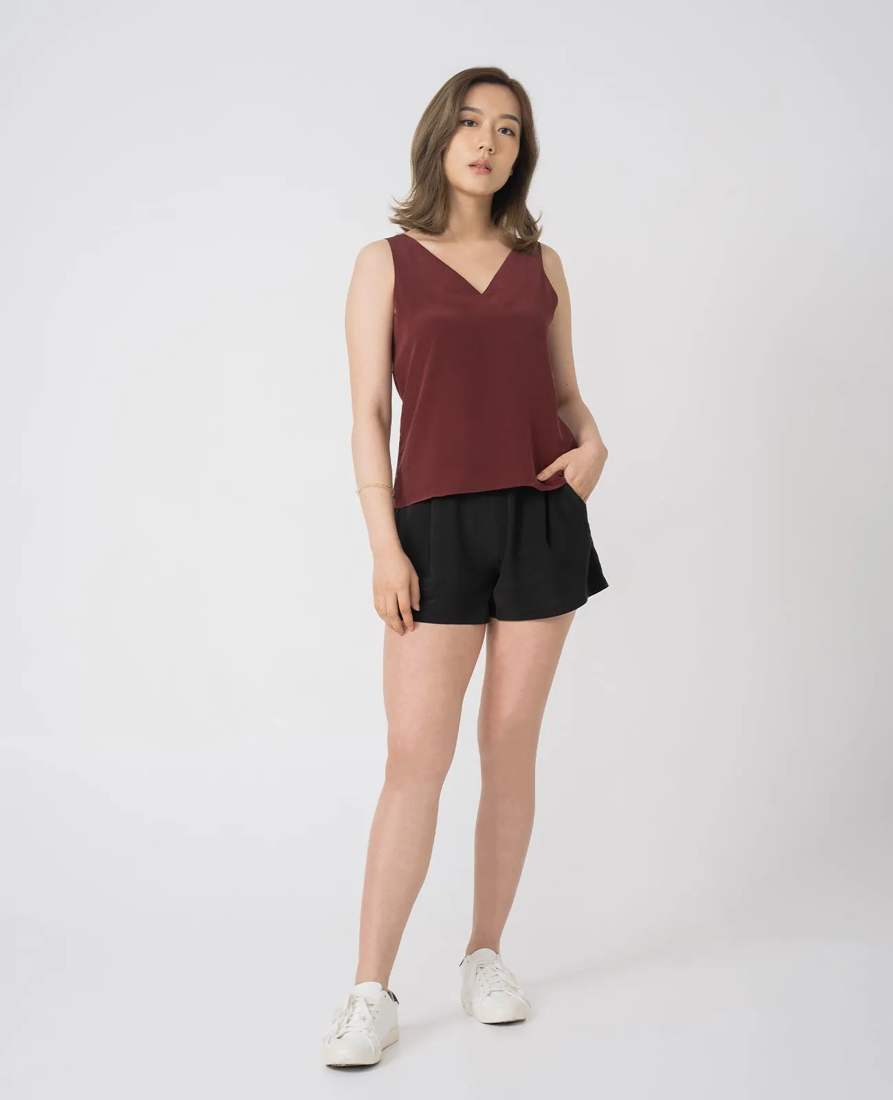 Silk Flat Front Short