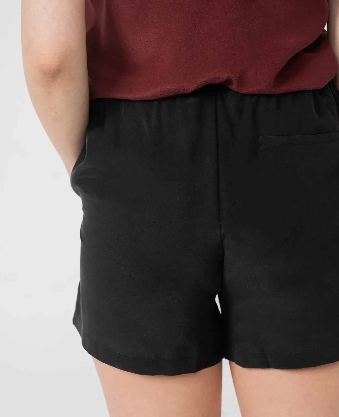 Silk Flat Front Short