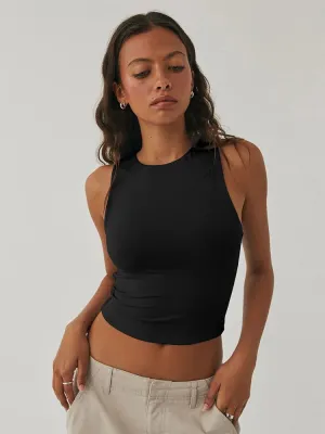 Sleeveless Racerback Round Neck Top