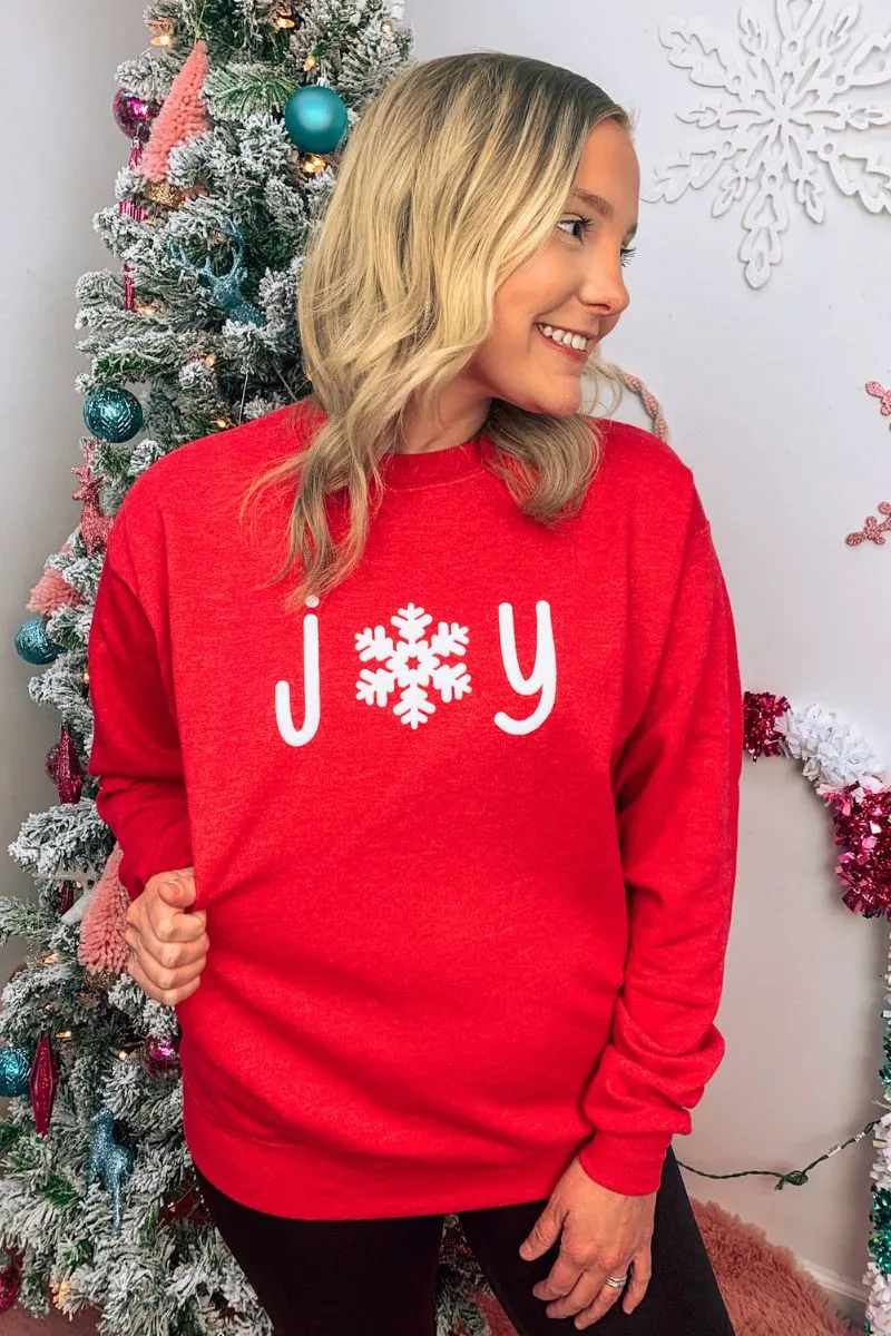 Snowflake Joy Puff Vinyl Heavy-weight Crew Sweatshirt