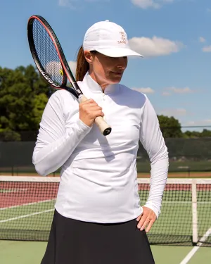 Soak It Up Zip Rashguard with Built-in Bra - Salt