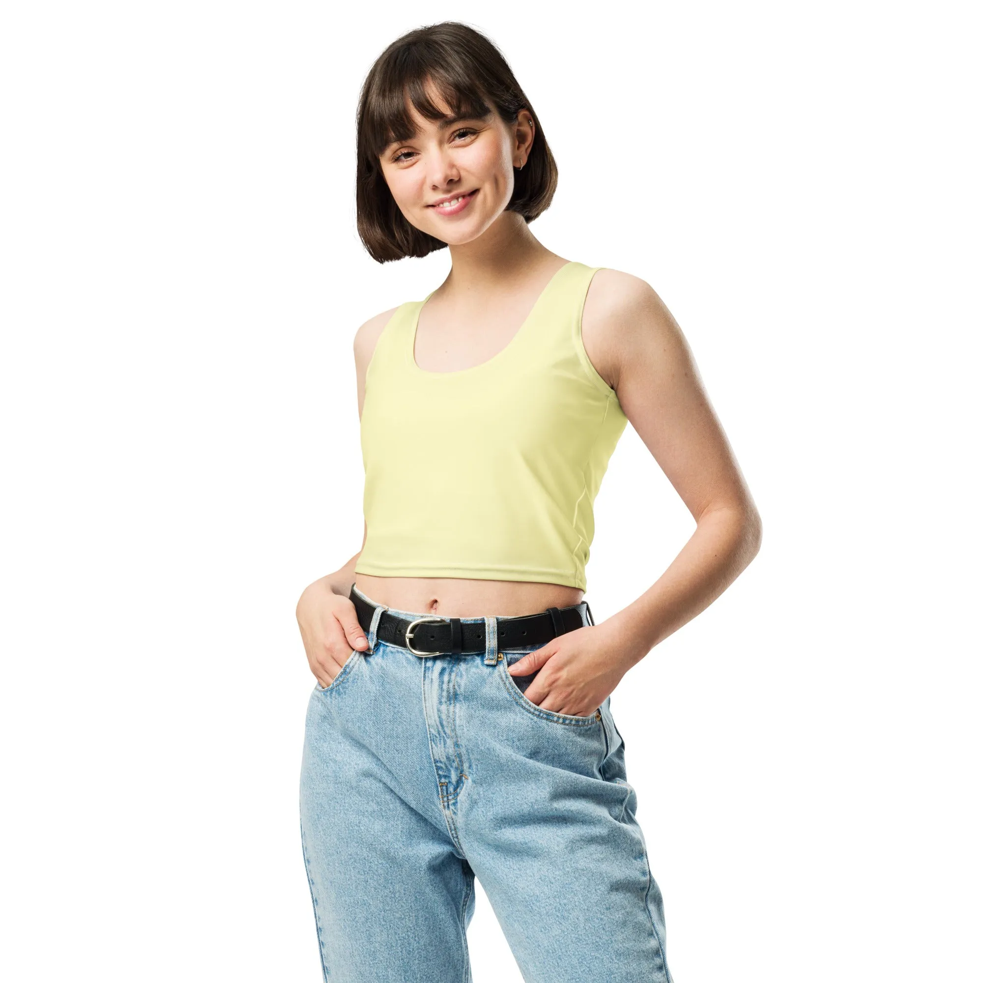Soft Yellow Crop Tank Top
