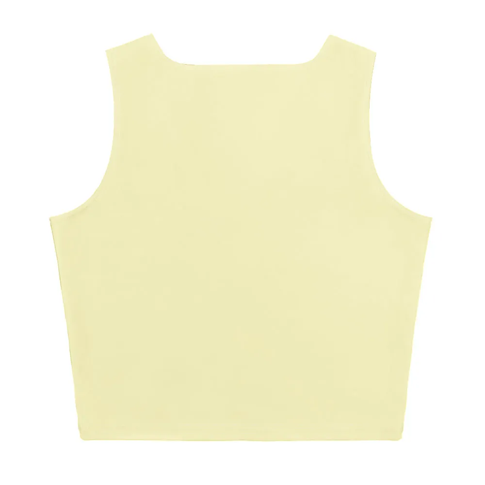 Soft Yellow Crop Tank Top