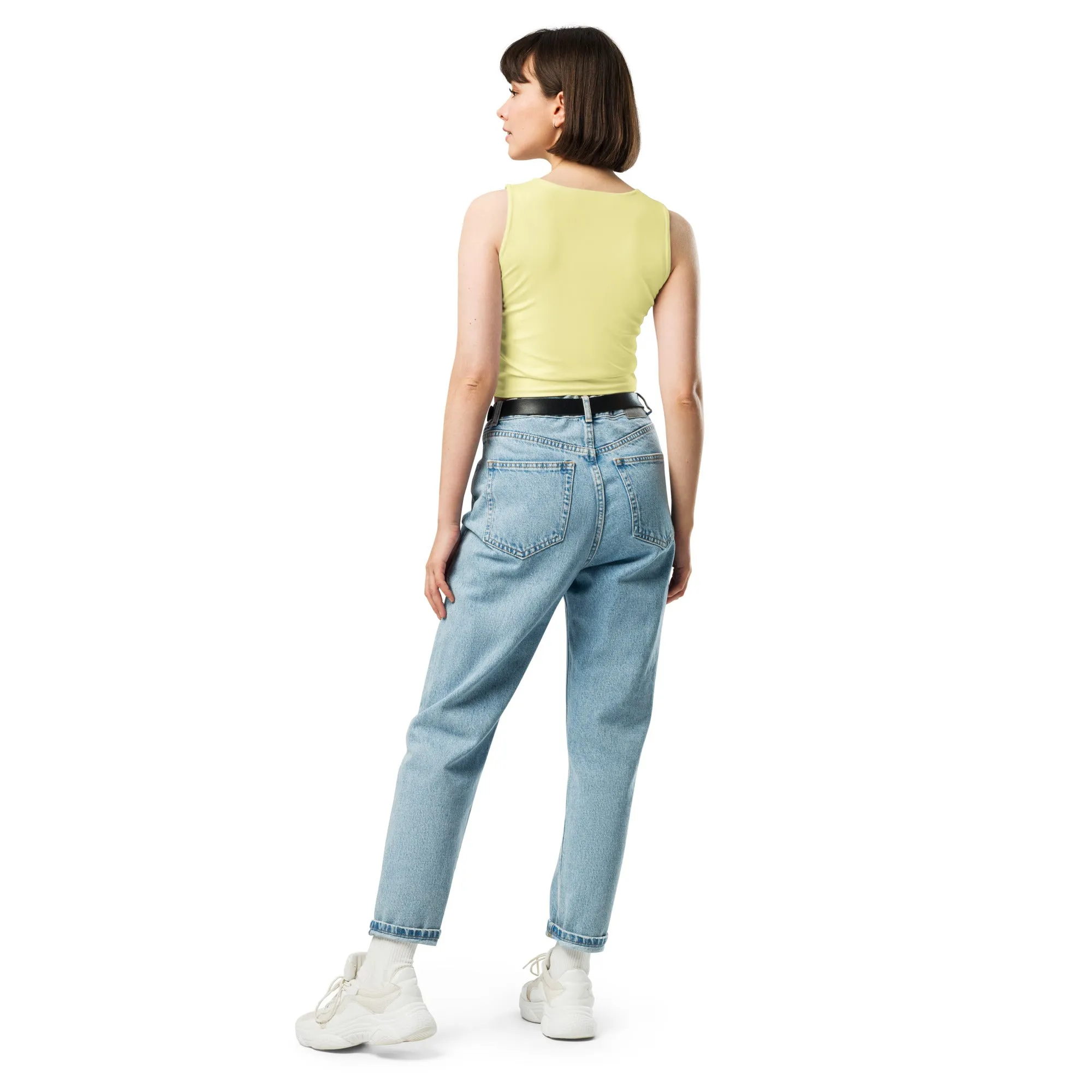 Soft Yellow Crop Tank Top