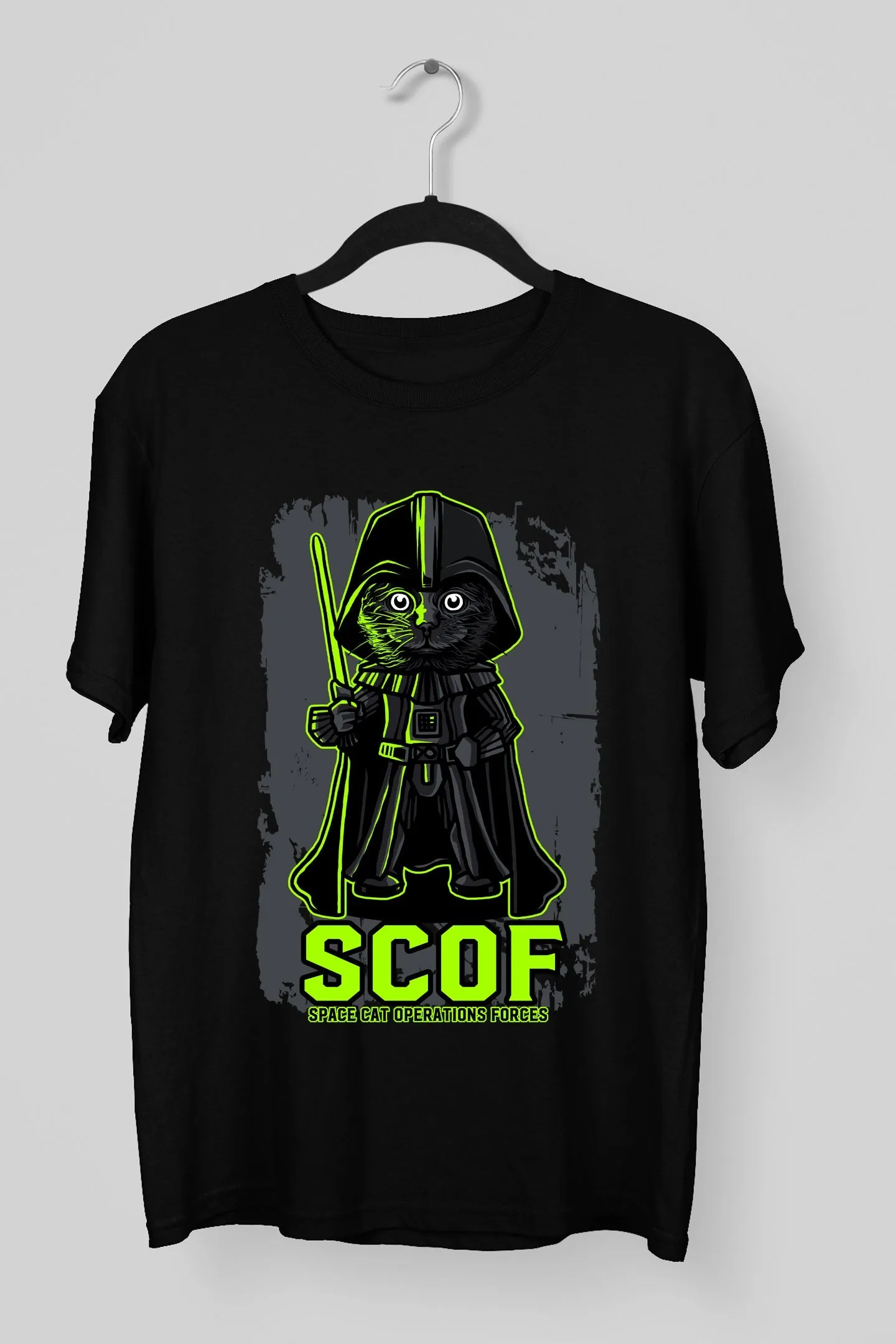 Space Cat Black Tee