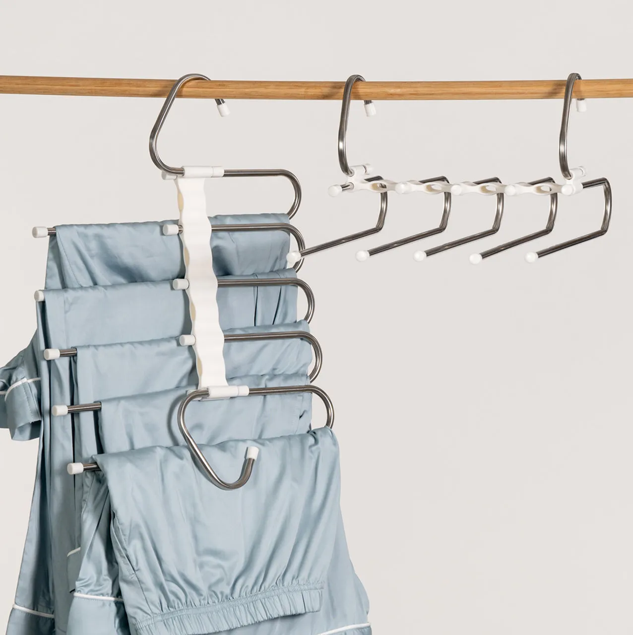 Space Saving Wardrobe Pant Hanger Twin Pack (Closet Organiser) - Robinsons Exclusives