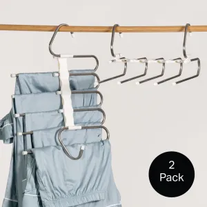 Space Saving Wardrobe Pant Hanger Twin Pack (Closet Organiser) - Robinsons Exclusives