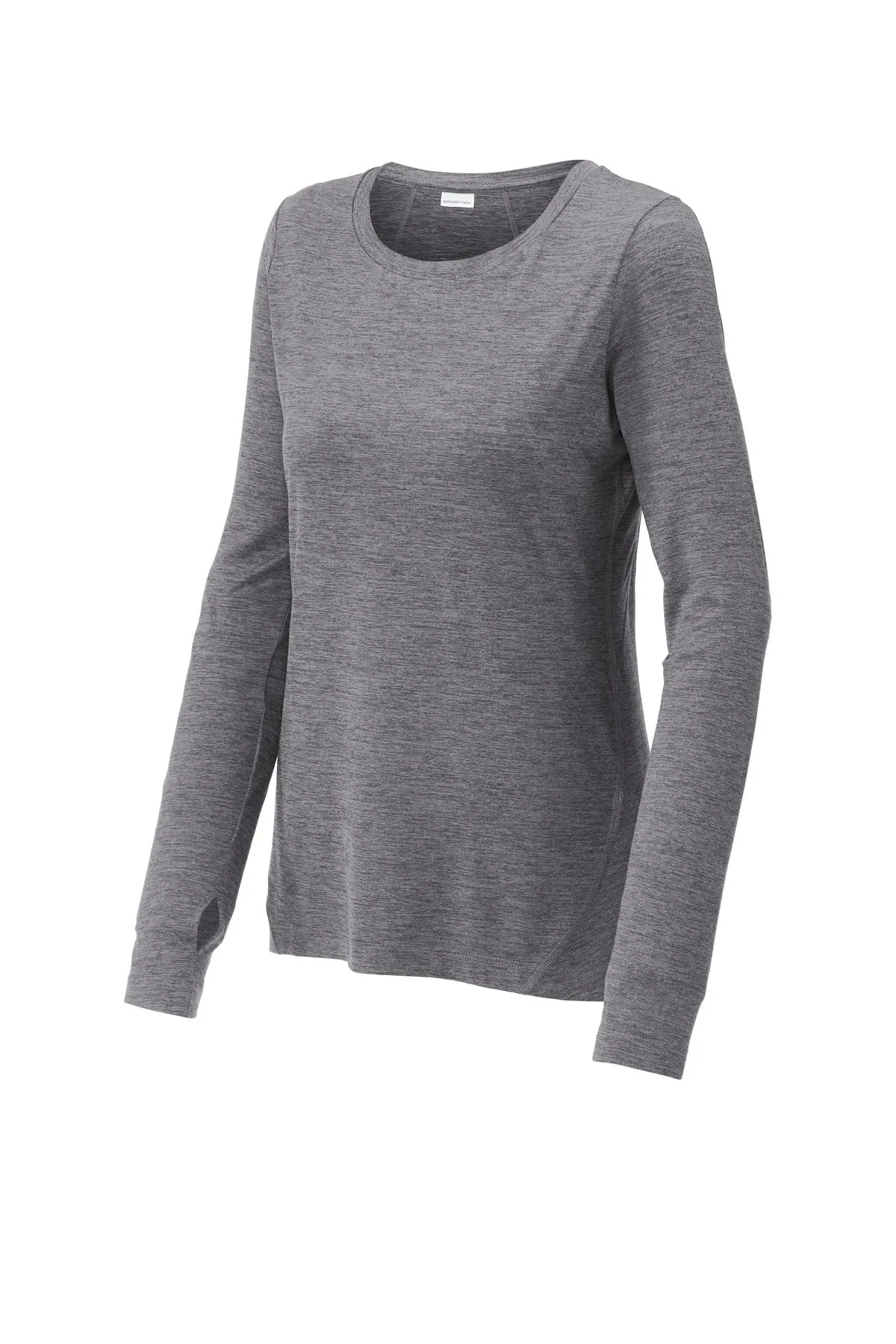 Sport-Tek  Women's Exchange 1.5 Long Sleeve Crew. LST710 Grey Heather