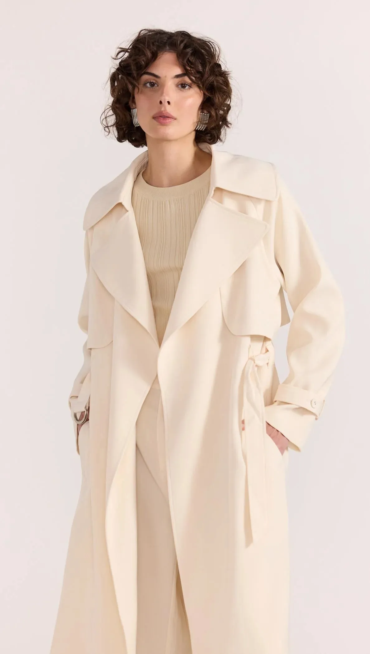 Staple The Label Sabine Trench Coat - Cream