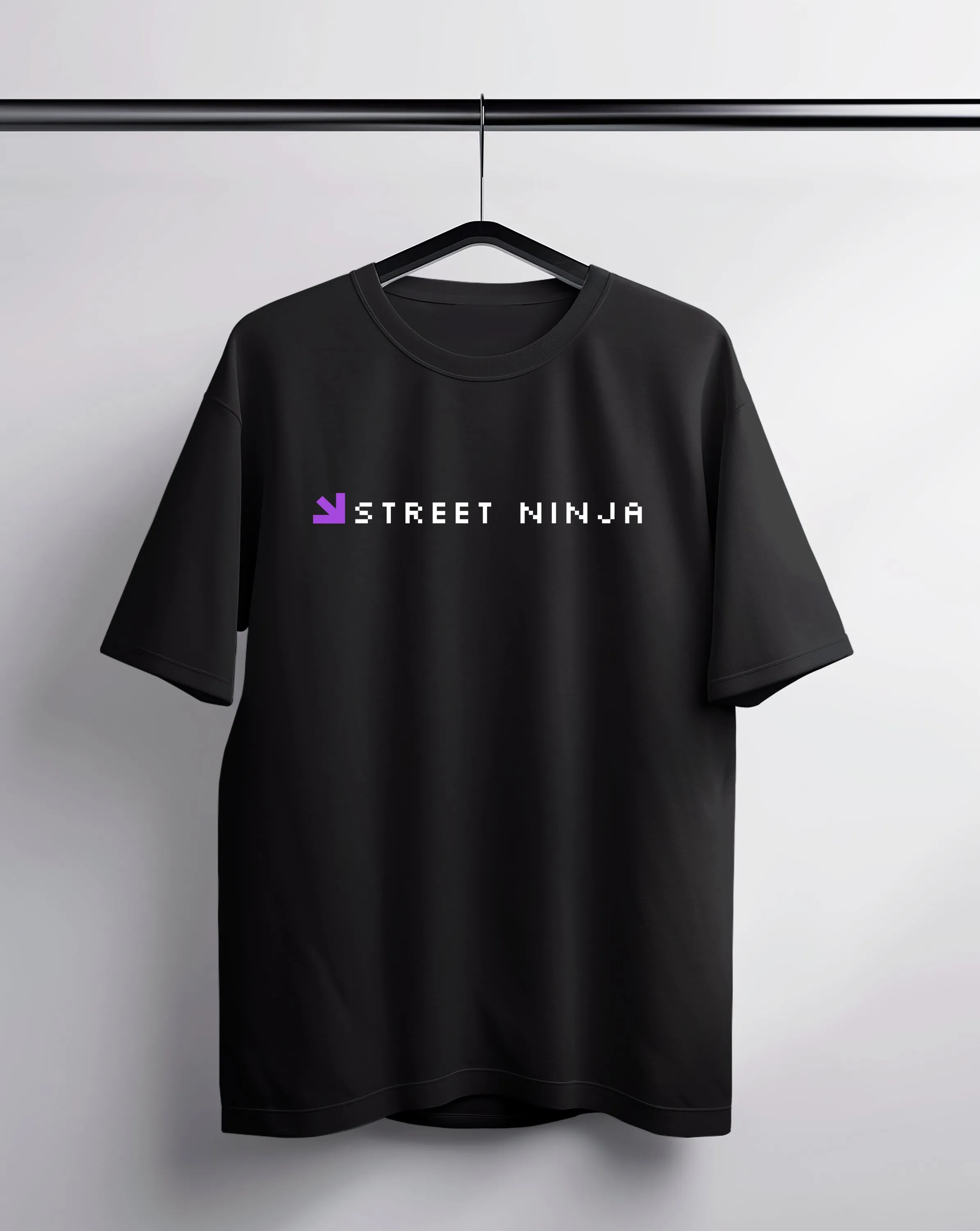 Street Ninja Black Oversized Tee