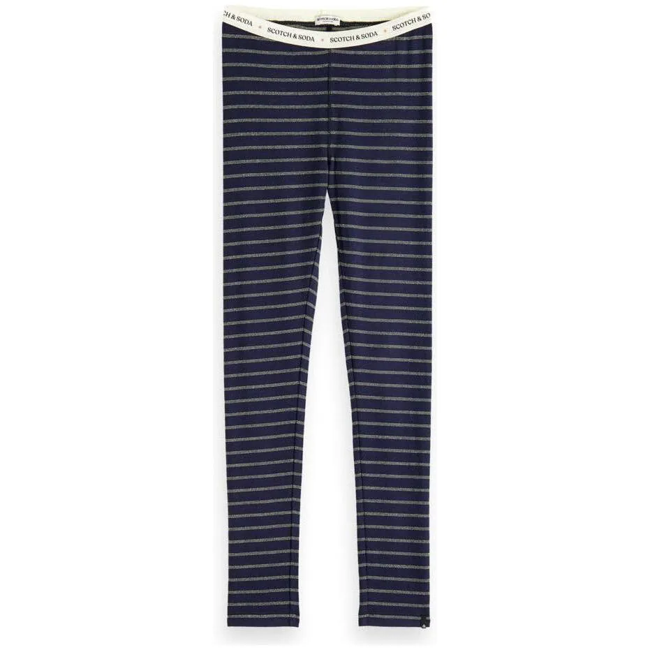 Striped Lurex Leggings - Night