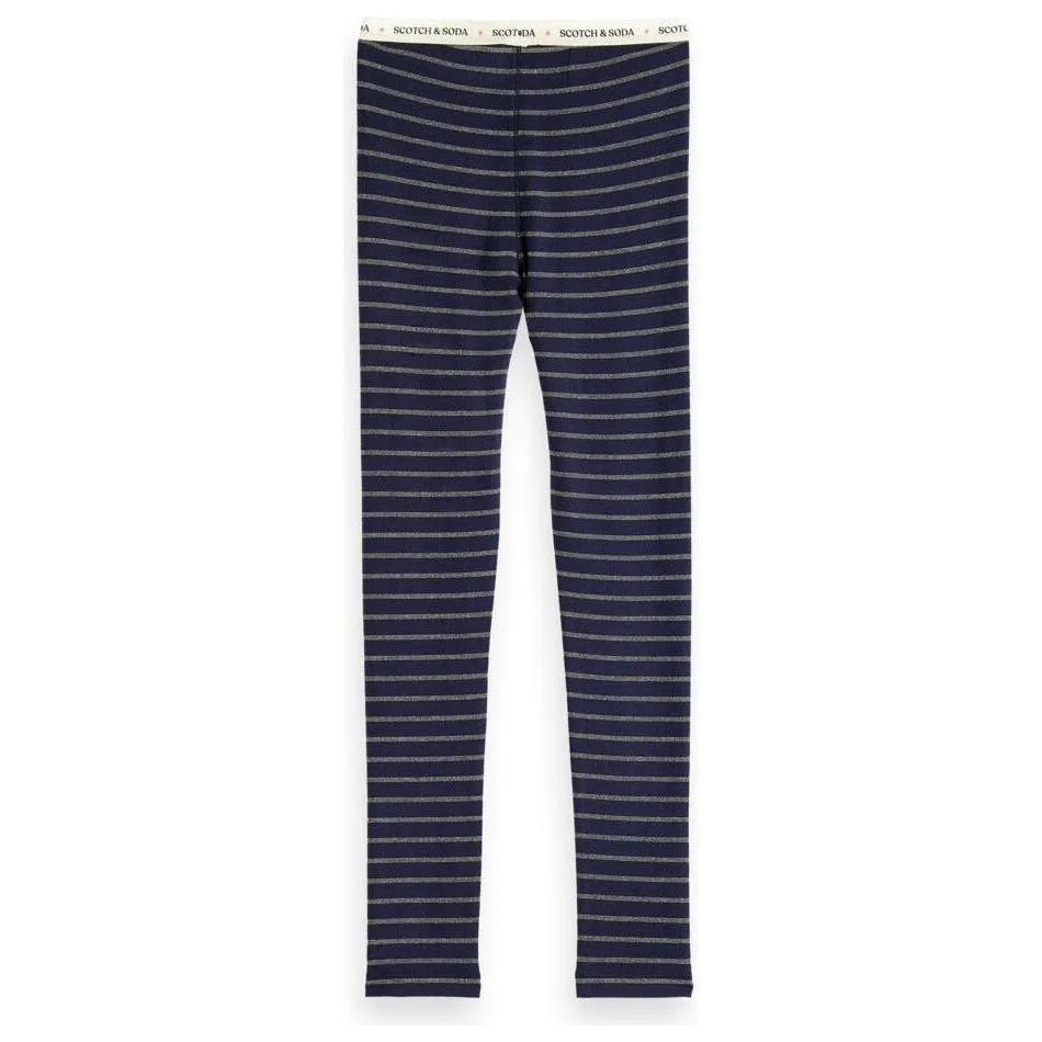 Striped Lurex Leggings - Night