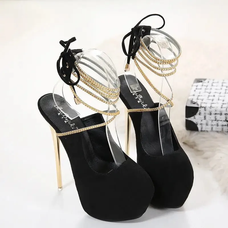 Suede High Heels: Stylish Comfort with 8cm Stiletto & 5-7cm Platform