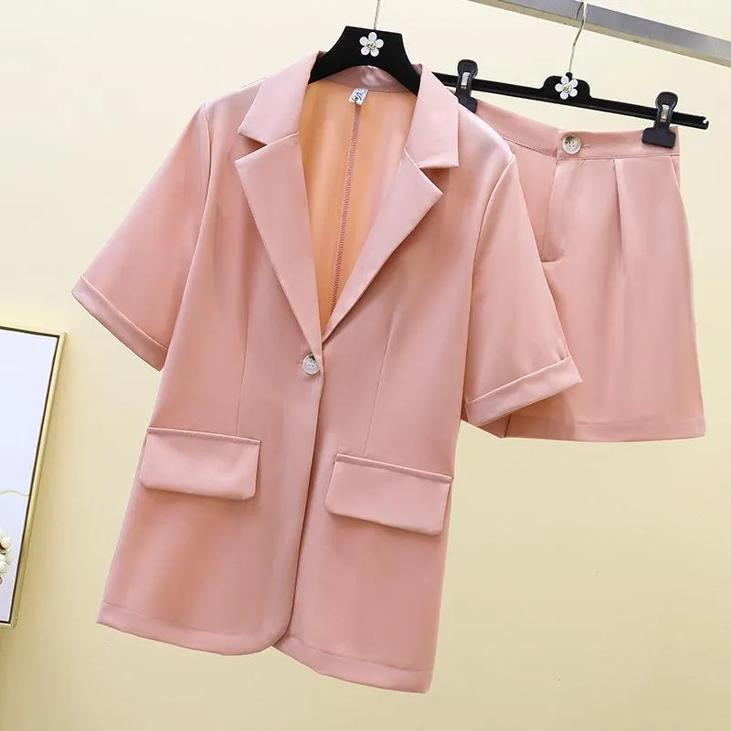 Summer Suit Two-piece Shorts   Short-sleeved Jacket Suit Female Thin Section Temperament Casual Professional Suit Two-piece Female