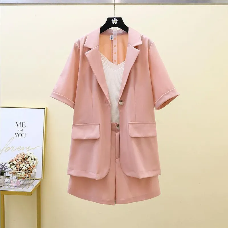 Summer Suit Two-piece Shorts   Short-sleeved Jacket Suit Female Thin Section Temperament Casual Professional Suit Two-piece Female