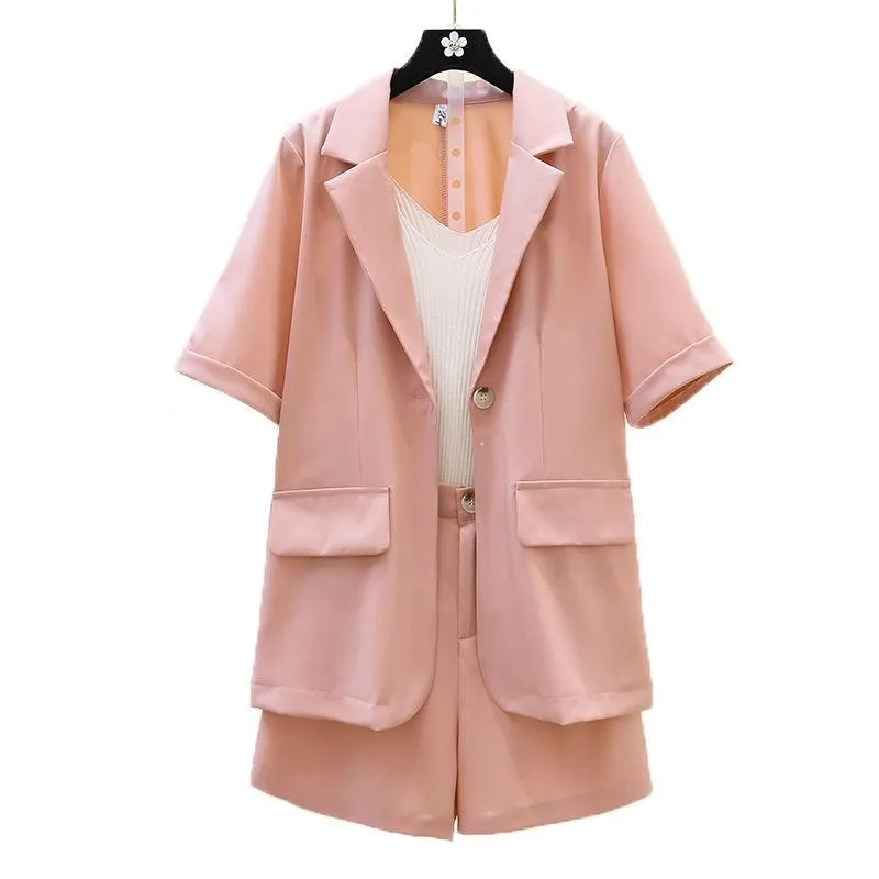 Summer Suit Two-piece Shorts   Short-sleeved Jacket Suit Female Thin Section Temperament Casual Professional Suit Two-piece Female