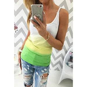 summer women t shirt vestidos rainbow gradual change print tops casual female